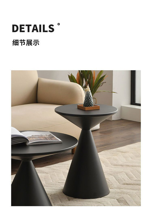 サイドテーブル 高さ55cm ブラック ソファ コーナー テーブル シンプル モダン 黒 a-0182 6枚目の画像