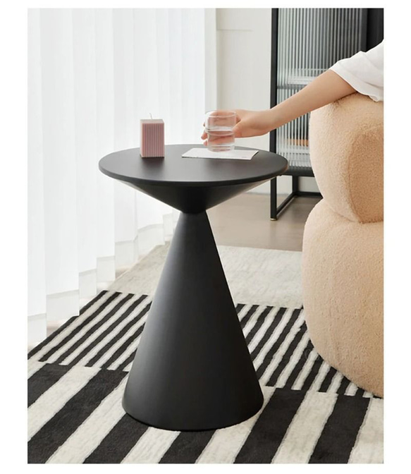 サイドテーブル 高さ55cm ブラック ソファ コーナー テーブル シンプル モダン 黒 a-0182 5枚目の画像