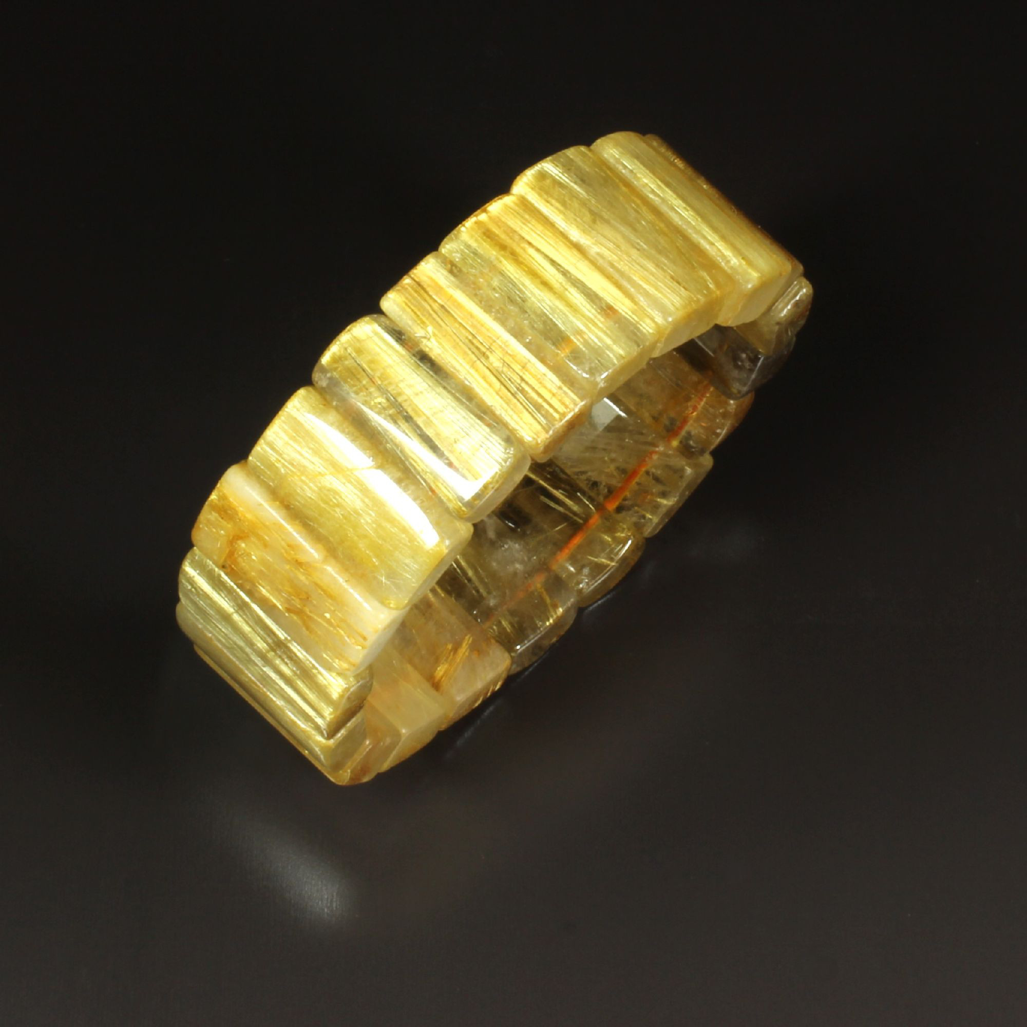 【圧倒する存在感】23mm 一点物 ゴールドタイチンルチルバングル ８９ｇ ＴＢ２３ ギフトセット 作品動画あり お守り