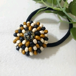 シュシュ  ヘアゴム  ウッドビーズ a7f6dec0f0d991725bb6cae427042f