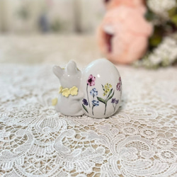 【陶器】春の祝祭　置物　イースターエッグ　イースターバニー　うさぎ 2枚目の画像