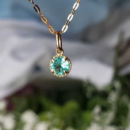 奇跡の輝き?Paradise Blue パライバトルマリン 4mm K18/K10製
