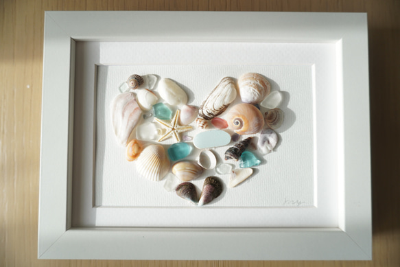 シーグラスアート ハート その他アート maya 通販｜Creema(クリーマ  