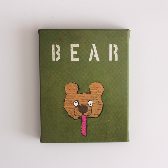 【BEAR】壁掛けのできる小さな 絵画　絵 アート ポスター ミニ 版画 F0 インテリア 雑貨 1枚目の画像