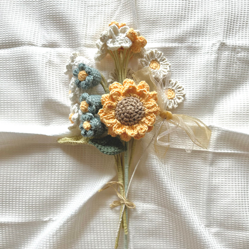 毛糸 お花 セットひまわり 枯れない花 インテリア雑貨 ブーケ 花束