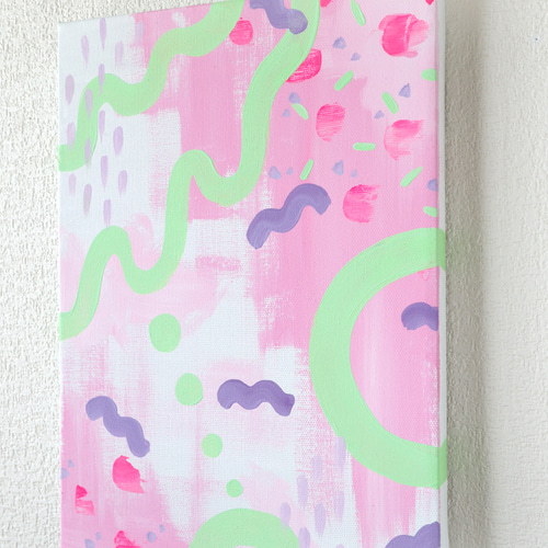 原画M】あそび｜インテリア モダンアート 花 北欧 キャンバスアート