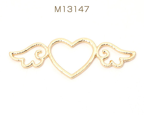 カラー ハートに羽チャーム  8個 カラー ハートに羽チャーム 8個