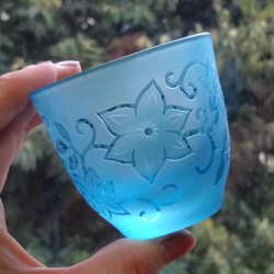 芭蕉の葉」 サンドブラスト 中皿 中皿 恋するグラスたち 通販 12507931