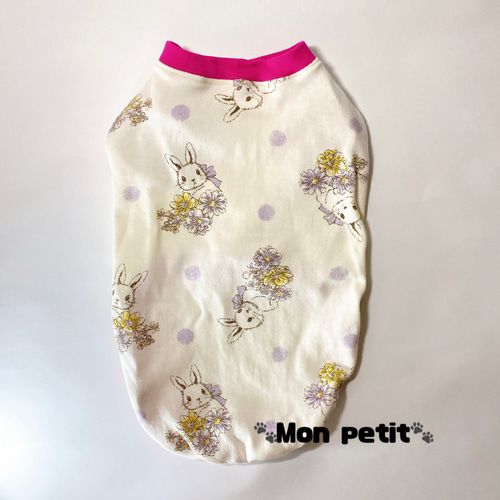 犬服 S わんこの普段着 花うさぎ 犬服 S わんこの普段着花うさぎ