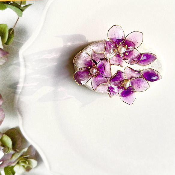 スミレ・アロマの帯留め・ブローチ　アロマストーン 花の香 or 帯留め・ブローチ 5枚目の画像