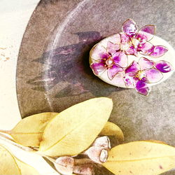 スミレ・アロマの帯留め・ブローチ　アロマストーン 花の香 or 帯留め・ブローチ 3枚目の画像