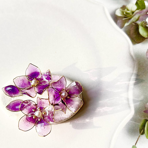 スミレ・アロマの帯留め・ブローチ　アロマストーン 花の香 or 帯留め・ブローチ 4枚目の画像