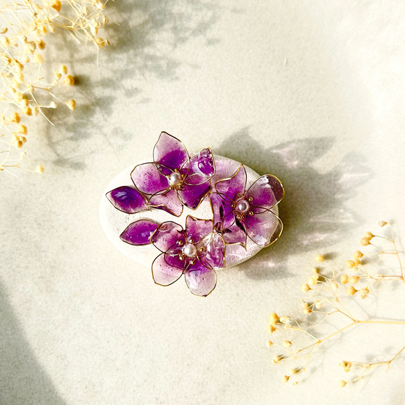 スミレ・アロマの帯留め・ブローチ　アロマストーン 花の香 or 帯留め・ブローチ 6枚目の画像