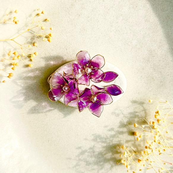 スミレ・アロマの帯留め・ブローチ　アロマストーン 花の香 or 帯留め・ブローチ 2枚目の画像