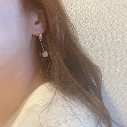 No.57-A 【値下げ】ドライフラワー・押し花☆ピアス・イヤリング No.57