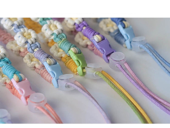 7色 デイジーの花手編みコーヒーカップベルト☆携帯用コップのコップカバ☆ミルクティーとアイスクリーム 9枚目の画像