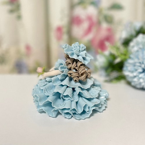 陶器製 女性像 フリルドレス 陶器】水色のフリルドレス 置物 その他置物 Atelier tête-à-tête