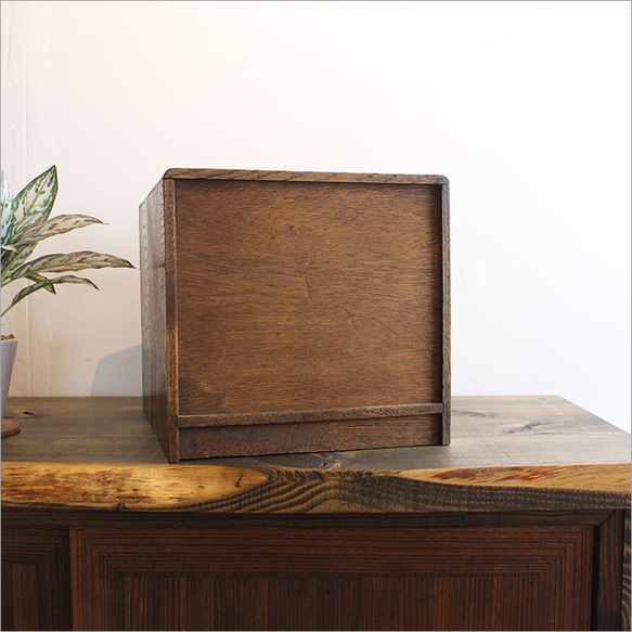 小引き出し 木製 アンティーク 3段 小箪笥 薬箱 ミニチェスト 卓上 おしゃれ 和モダン 小物収納 天然木 家具 5枚目の画像