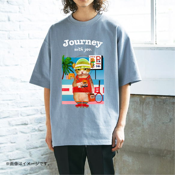 厚みのあるBIGシルエットTシャツ「Journey with you 80s」/送料無料 1枚目の画像