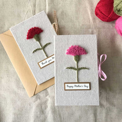 カーネーションの花 母の日 手作りカード 母の日カード | ピンクの花 4枚目の画像