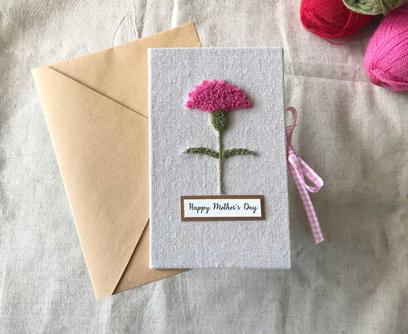 カーネーションの花 母の日 手作りカード 母の日カード | ピンクの花 1枚目の画像