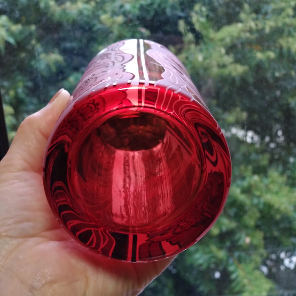 「カーネーション」花器　母の日　赤　サンドブラスト 14枚目の画像