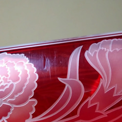 「カーネーション」花器　母の日　赤　サンドブラスト 15枚目の画像