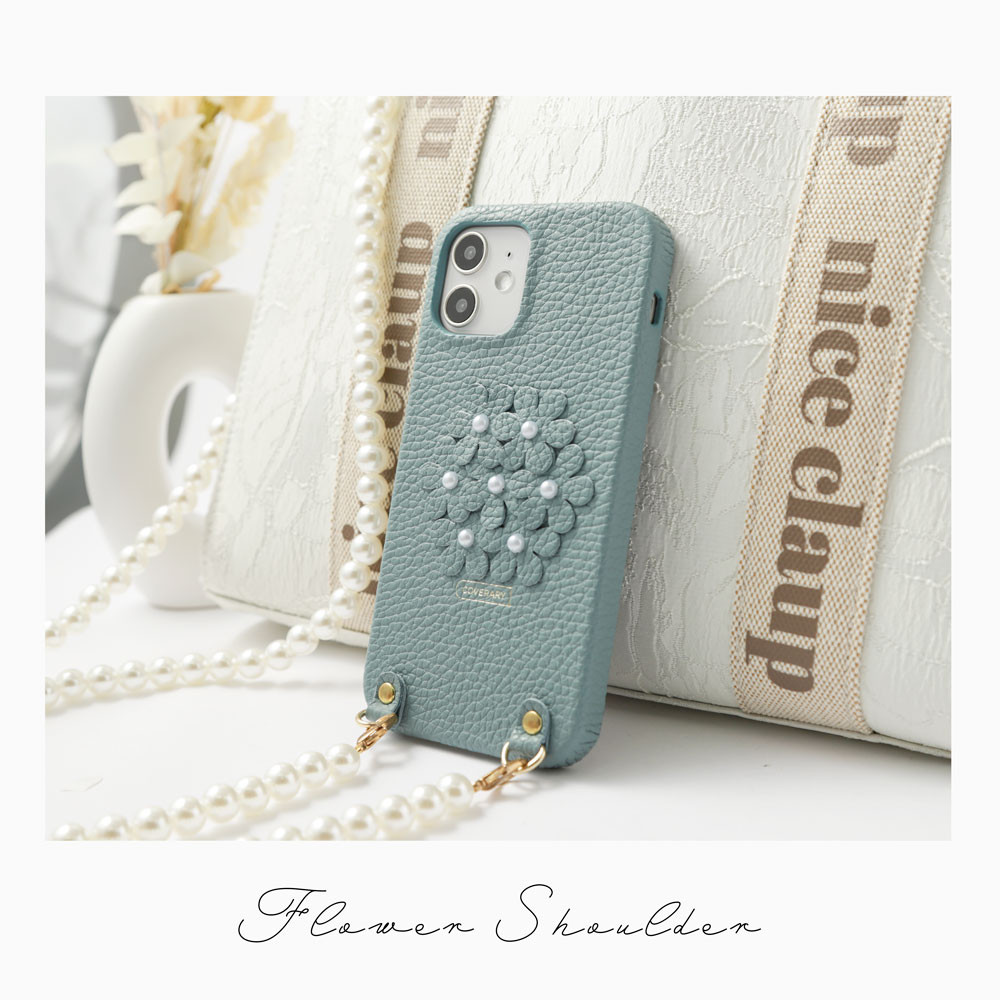 あじさい スマホショルダー パール　iPhone　AQUOS　Galaxy　Xperia　#mm00000353