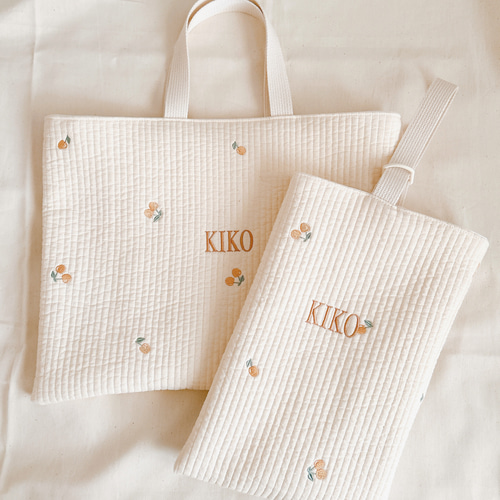お名前刺繍】ミニサイズヌビレッスンバッグ レッスンバッグ A li'i