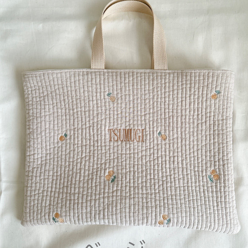 お名前刺繍】ミニサイズヌビレッスンバッグ レッスンバッグ A li'i