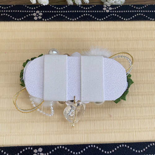 つまみ細工帯飾り 帯留め 緑 和装 その他アクセサリー 麗月