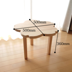 さくら・桜型 ミニ テーブル 可愛い かわいい 木工 家具 木テーブル 6枚目の画像