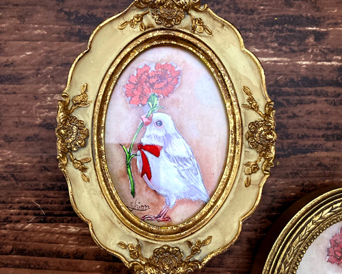 【絵画作品】カーネーション【額付き】 カーネーション【額付き】」 by 古志 泰子｜Artmeter｜暮らしを