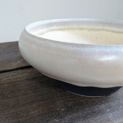 陶器の植木鉢　「生成り」＋「黒」 Мサイズ 5枚目の画像
