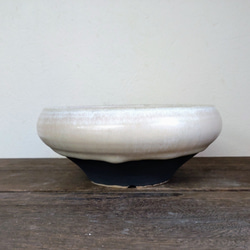 陶器の植木鉢　「生成り」＋「黒」 Мサイズ 3枚目の画像
