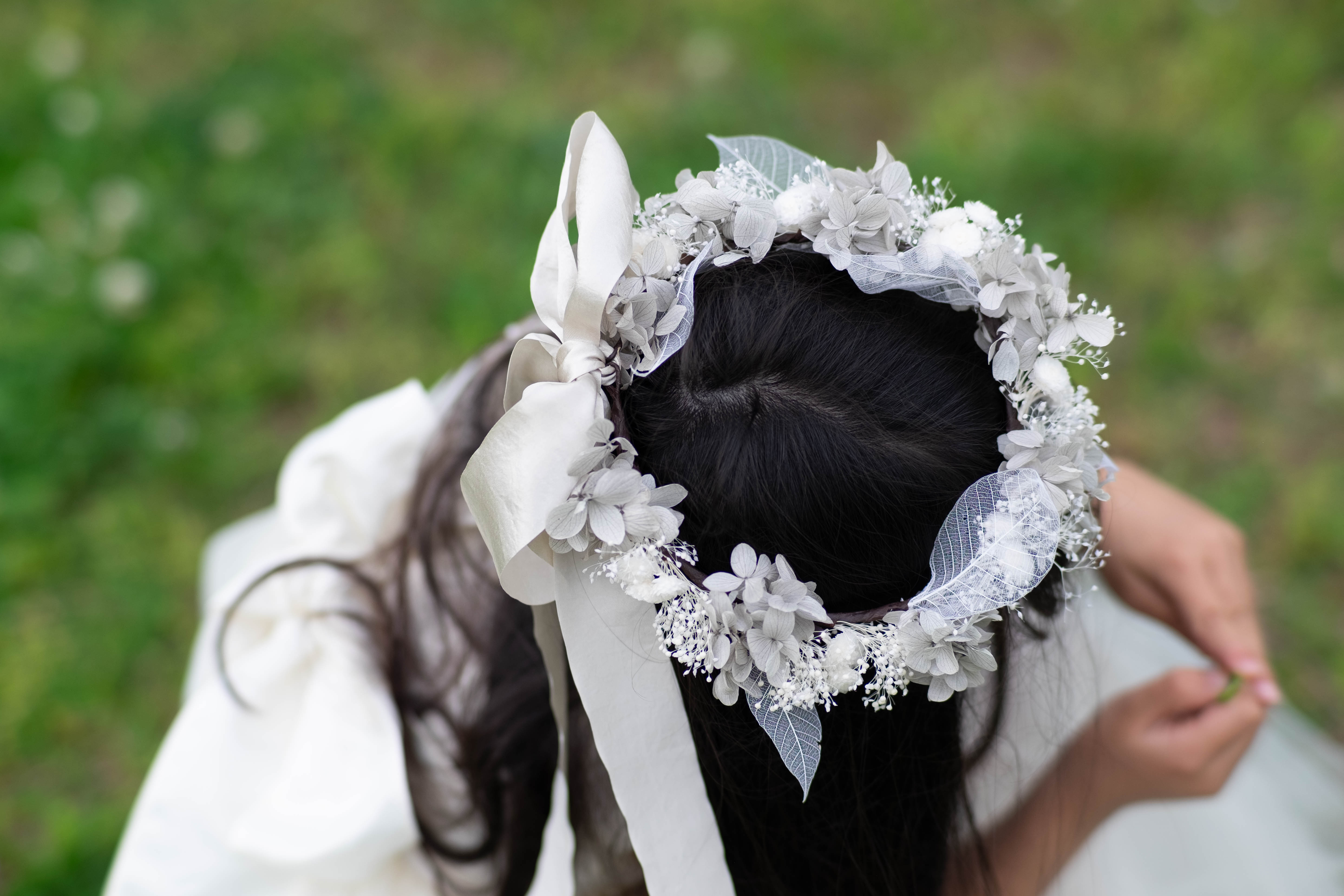 ♡花冠♡ 花かんむり♡ドライフラワー♡ブライダル　52㌢ ドライフラワー花かんむり 【結婚式 ヘアアクセサリー】 – 結婚