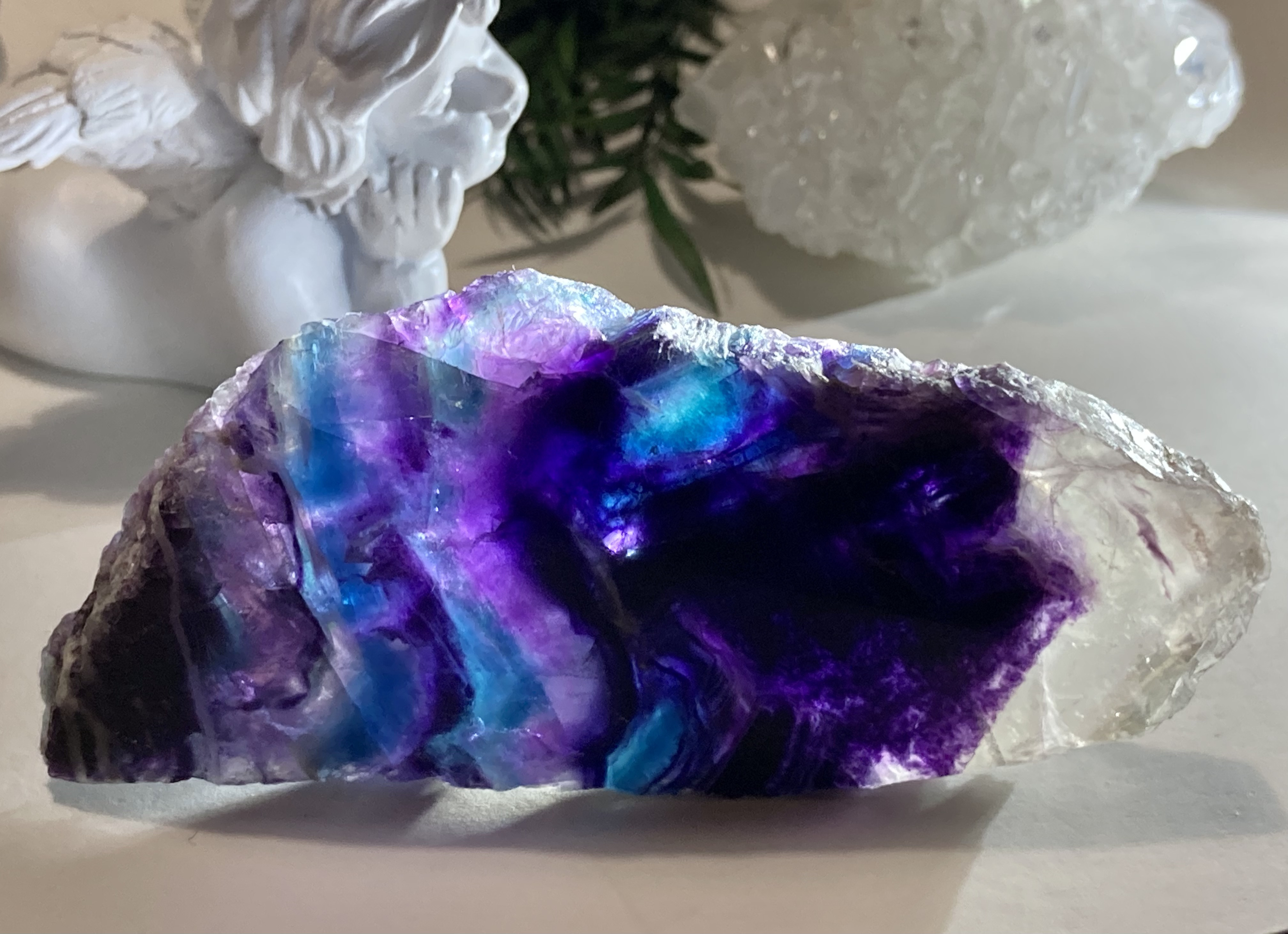 マルチカラー✿*:・キャンディフローライト蛍石ラフストーン原石ポイント