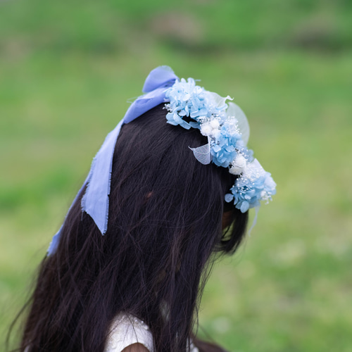 花かんむり♡青♡水色♡白 2個の通販 by ❀mi❀flower♡happy