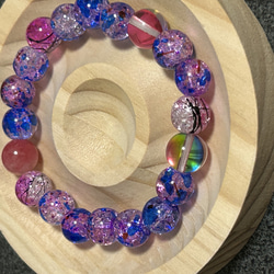 Glass bijoux by Biemme ガラスビーズブレスレット4点セット 虹色ガラスビーズ ブレスレット ひまわり 通販 17615587｜Creema