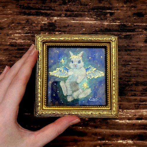 うさぎの天使さん-『星空のダンス』 /星 月 原画 アンティーク