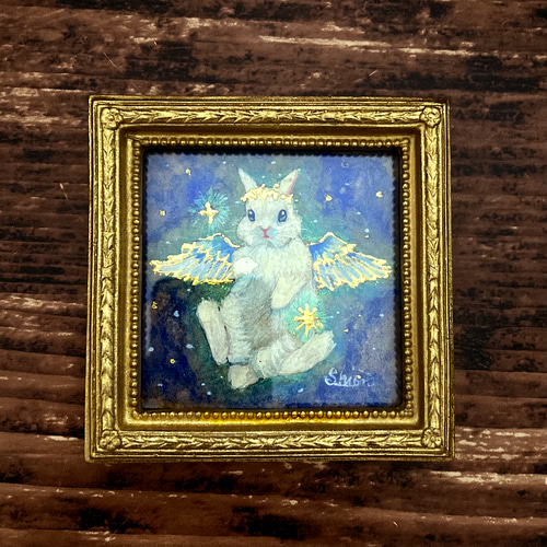 うさぎの天使さん-『星空のダンス』 /星 月 原画 アンティーク