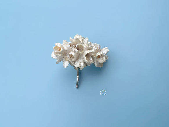 フラワーコーンポニーフック / Pearl white①〜② 6枚目の画像