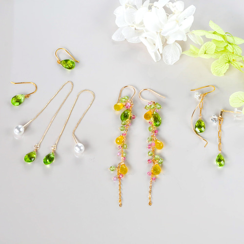 14kgf/spring garden ペリドットxイエローオニキスxピンクトルマリン