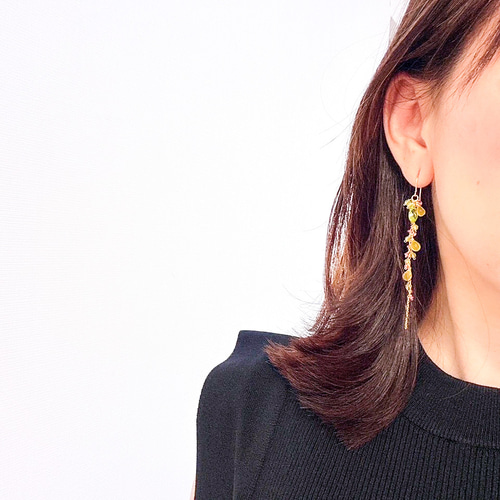 14kgf/spring garden ペリドットxイエローオニキスxピンクトルマリン