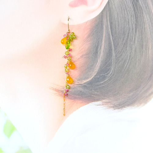 新品未使用！agate ゴールド リーフ型 ロングピアス agete（アガット） ピアス 「WEB限定」ゴールドピアス レディース