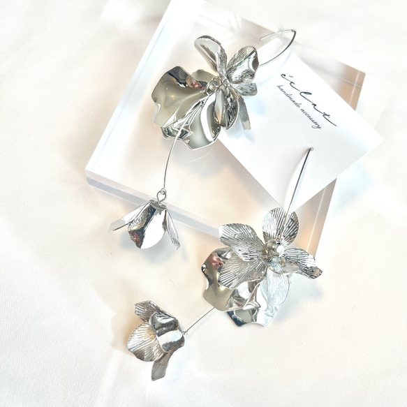 ピアス フラワーピアス お花 アクセサリー シルバー ストーン b-0307 ピアス フラワー さくらんぼ 花 シンプル 軟骨 金属