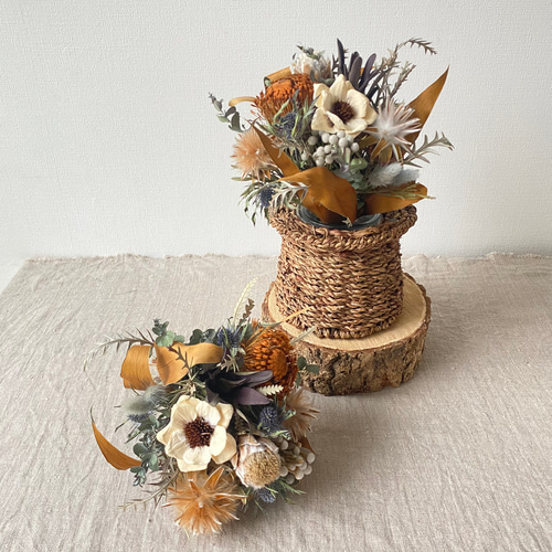 creema限定母の日2025 ボタニカル ネイティブフラワー 花瓶付き ドライ