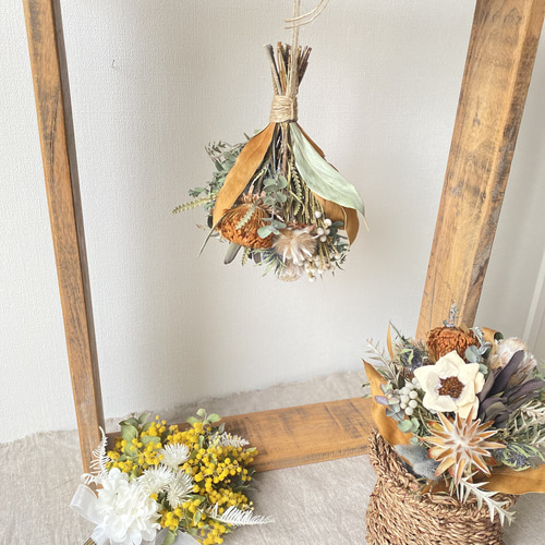 creema限定母の日2025 ボタニカル ネイティブフラワー 花瓶付き ドライ