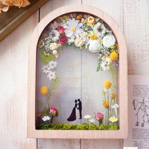 父の日プレゼント☆名前入れ☆ブリザードフラワー☆フォトフレーム＆時計 父の日プレゼント☆名前入れ☆ブリザードフラワー☆フォトフレーム＆時計