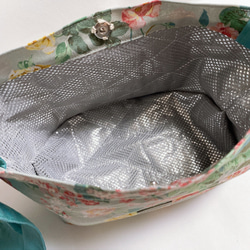 　＊ 片結びリボンのランチバッグ 保冷 保温　洗えるお弁当袋 ＊　ローズ　ライラック　グレー 4枚目の画像